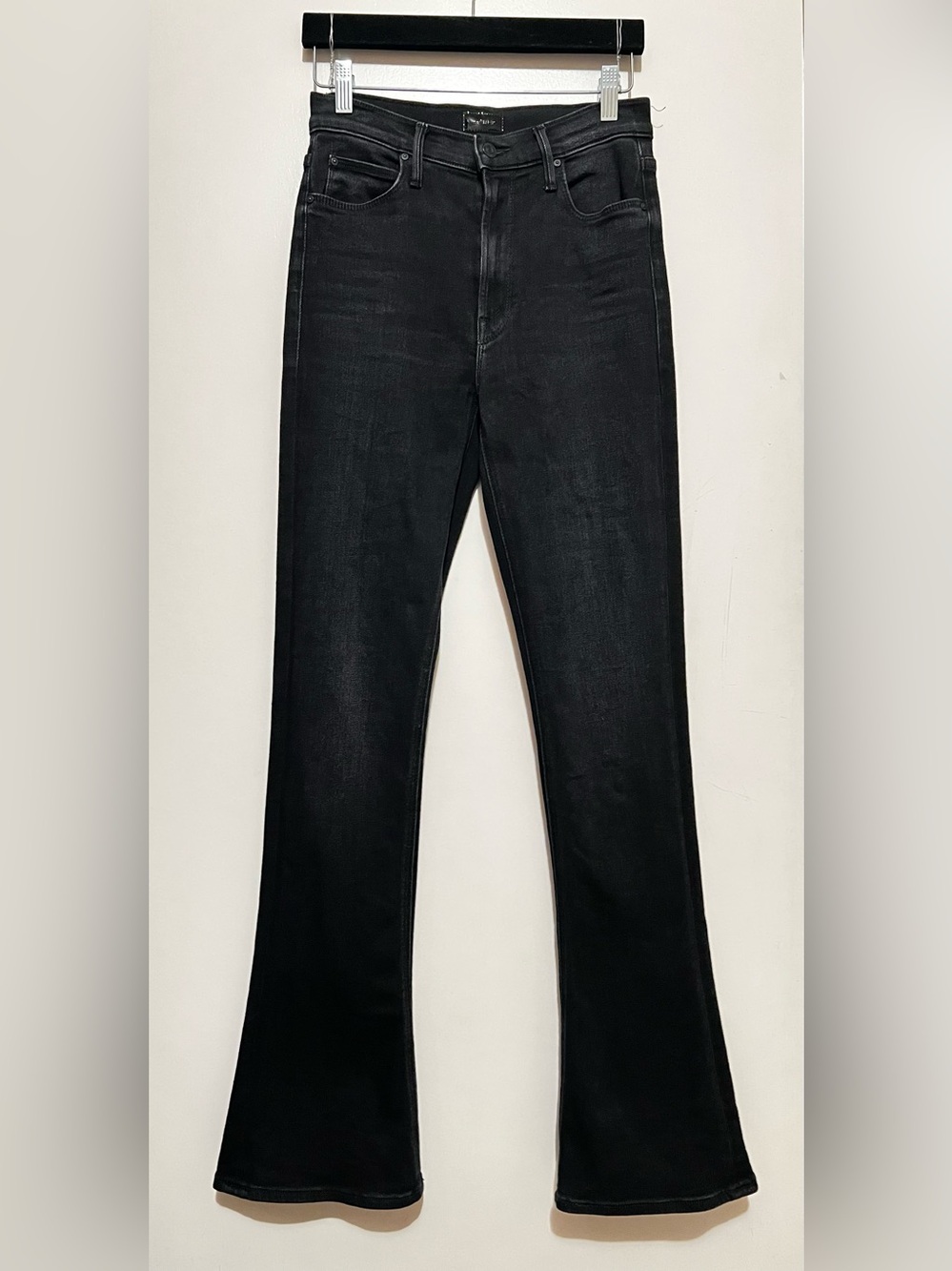 MOTHER High Waisted Runaway Black Jeans in Encounters at Night